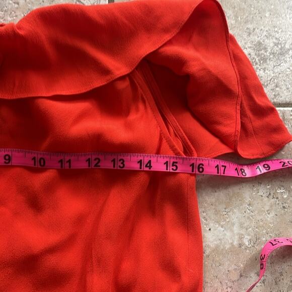 Veronica Beard Oleta Ruffled Off-the-Shoulder Dress Red - Picture 12 of 16